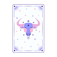 Card with Taurus zodiac sign © warmjuly