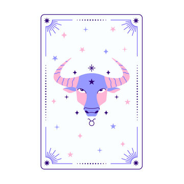 Card with Taurus zodiac sign