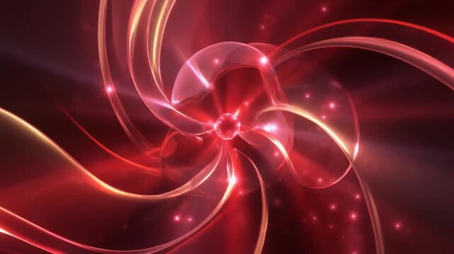Elegant abstract Valentine&rsquo;s finale with radiant crimson glow and glass layers, expressing romantic fulfillment in a futuristic luxury cinematic style.