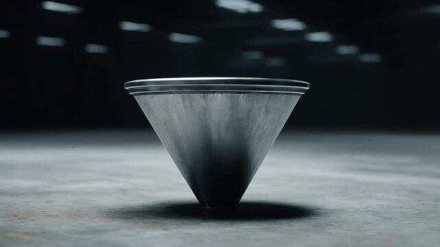 Medium shot capturing conical deep drawing showcasing gradual tapering and shaping of hollow metal components.