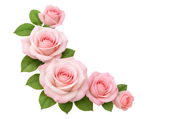Fototapeta premium Pink roses isolated on transparent background bouquet of light rose flowers