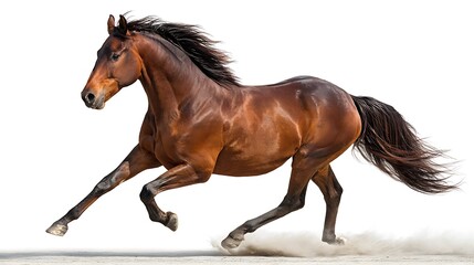 Obraz premium Powerful American Quarter horse isolated on the white background 