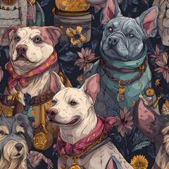 A powerful service dog focused and ready for action in high-risk conditions. Strong posture and alert expression symbolize loyalty, courage, and dedication to protection.