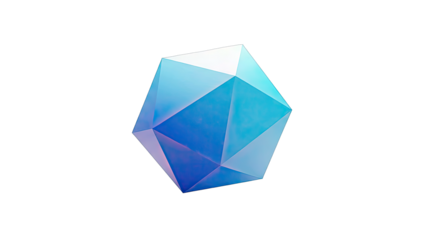 Abstract Blue Geometric Shape on White Background