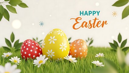 easter eggs in grass