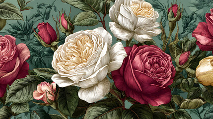 Vintage roses floral arrangement