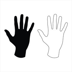 Hand vector silhouette, detailed hand gestures, positions, signs. Ideal arm, hands for illustrations, logos, icons. High quality graphics showcasing human interaction, expression