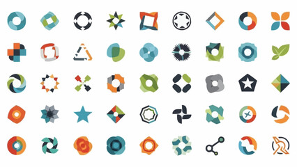 Fototapeta premium Collection of Abstract Geometric Logos and Design Elements.