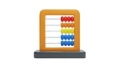 Colorful Abacus with Beads on White Background