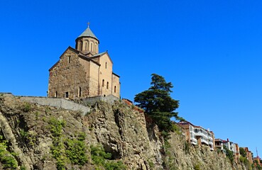 Metekhi Temple is a church dedicated to the Dormition of the Blessed Virgin Mary in Tbilisi.