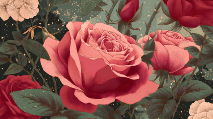 Vintage Rose Floral Arrangement