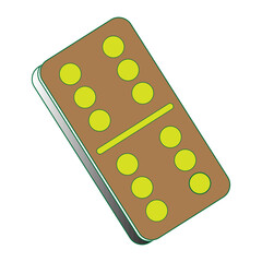 domino tile icon symbol six by six game piece