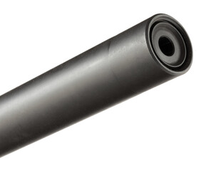 Close up of the target crown on the muzzle of a rifle barrel