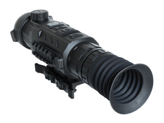 Riflescope designed for night use using thermal optics seen from the spare rail side