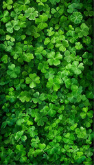 Obraz premium Clover Patch Close-Up – Dense Green Three-Lobed Leaves with Natural Texture and Lucky Symbolism