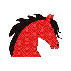 2026 Chinese New Year Zodiac Animal isolated transparent background. Vector red horse with Chinese ornament. Perfect art for Happy 2026 chinese New Year greeting card poster cover design. EPS 10
