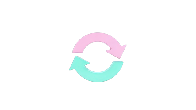 Arrows Rotating in a Circle on White Background - Powered by Adobe