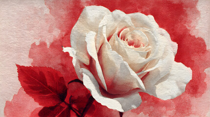 Watercolor Rose Bloom