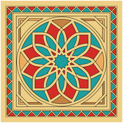 oriental mandala motif on white