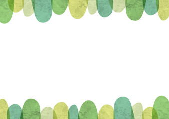 水彩の緑の森の背景フレーム