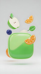 Fresh Fruit Smoothie Blender Illustration.