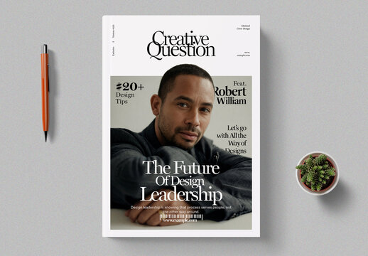 Creative Magazine Cover Design Template For Editorial Publication
