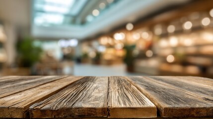 Wooden board empty table background. abstract blurred bakery shop background