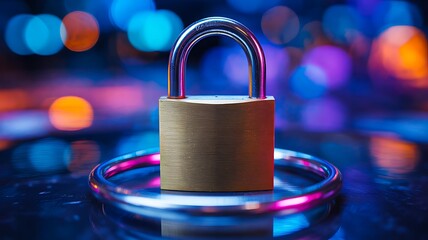 Closed padlock representing digital security and protection
