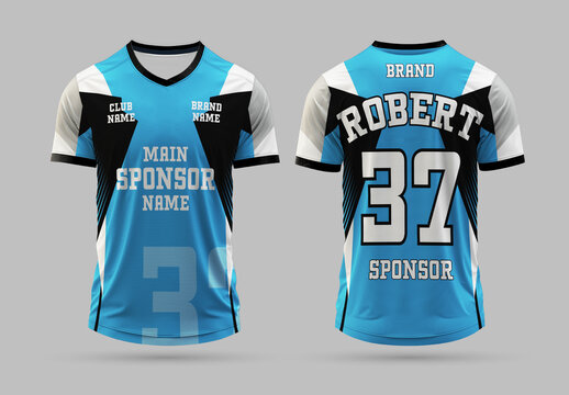 Sports Jersey Design Template Front And Back View