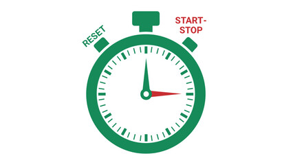 Green Stopwatch Illustration Time Measurement and Precision Timing.
