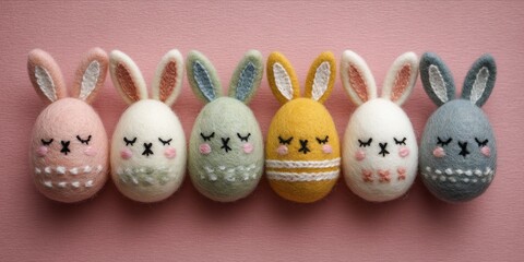 handcrafted felt bunny ornaments for spring holiday celebration