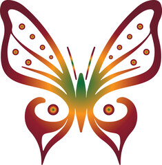 Stylized Gradient Butterfly with Ornamental Wings