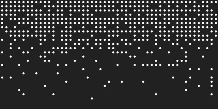 Geometric pixel explosion background with broken square shapes and dispersed dot particles representing motion fade and digital disintegration suitable for abstract design