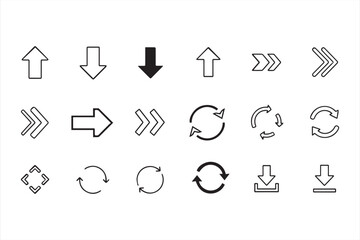 Set of black arrows icon