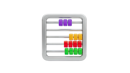 Colorful Abacus with Beads on White Background