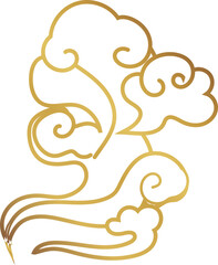 Stylized Cloud Stroke Illustration for Chinese Festival and Cloud Decoration Design