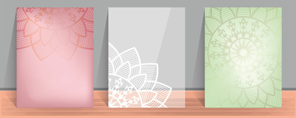 Mandala creative cover set for leaflet, flyer, booklet, poster, vector illustration design background