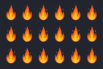 A digital illustration of vibrant flames on a dark background
