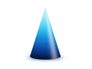 Blue gradient cone isolated on transparent background