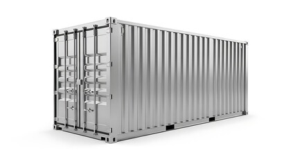 Isolated metal shipping container for global freight transport