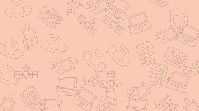 Seamless pattern of communication icons Animated