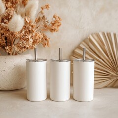 White tumblers