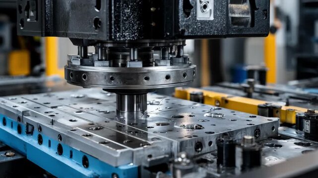 Detailed medium shot showcasing adaptive robotic mold adjustment with varying sizes for custom industrial production.