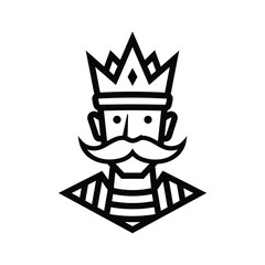 Nutcracker King Icon Black White Illustration