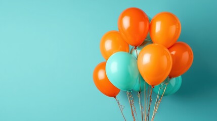 Vibrant Orange and Turquoise Balloons for Festive Celebrations
