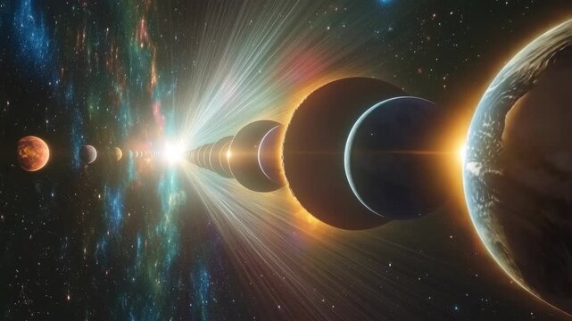 Cosmic alignment: planetary orbits and celestial light in a vast galaxy