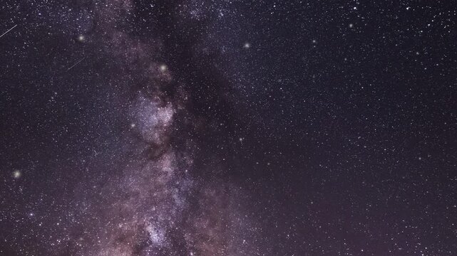 Vertical Milky Way Galaxy with Dense Stars in Deep Space