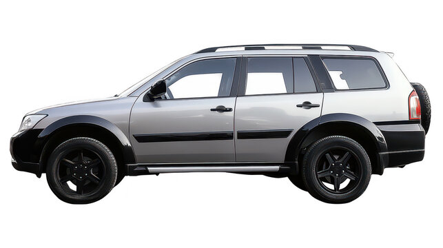 A sleek. modern SUV parked on a clean. white background. its stylish design and robust features. ideal for automotive promotions or lifestyle imagery