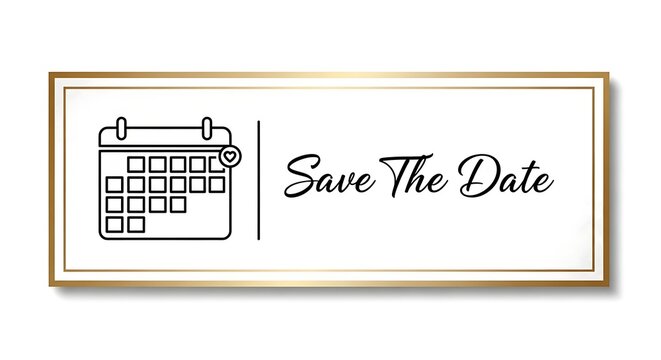 Save the Date Announcement with Calendar Icon and Elegant Design. - Powered by Adobe