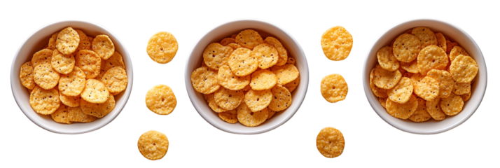 Three circular shapes on transparent background